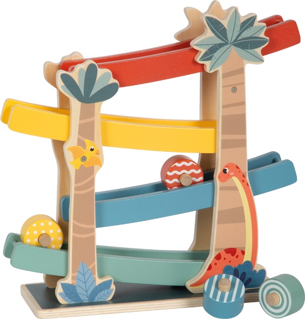 small foot Pista per Biglie Dino in Legno FSC 100% Certificato - Giocattolo per Sviluppo delle Abilità Motorie per Bambini dai 18 Mesi
