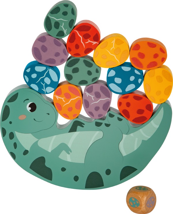 Small foot Gioco di Equilibrio Dino in Legno FSC - 14 Pezzi, per Bambini dai 3 Anni