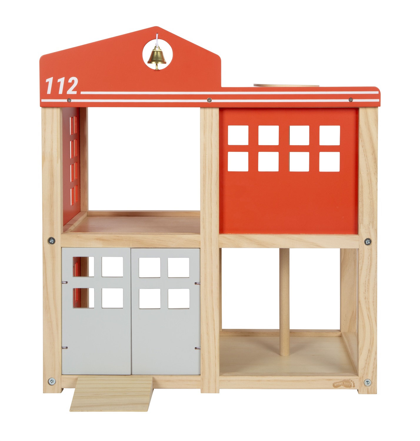 small foot Caserma dei Pompieri Grande in Legno con Luci e Suoni, Set Completo con Accessori per Bambini dai 3 Anni
