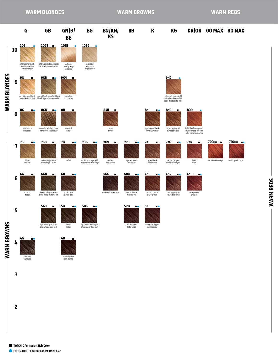 Goldwell Topchic Colore per Capelli Permanente 60 ml - Rossi Caldi e Castano Ramato, Massima Luminosità