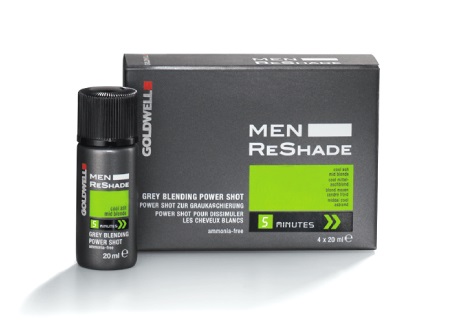 Goldwell Men ReShade 7CA Power Shot - Colorazione Cenere Freddo Biondo Medio per Uomini, 4 x 20 ml