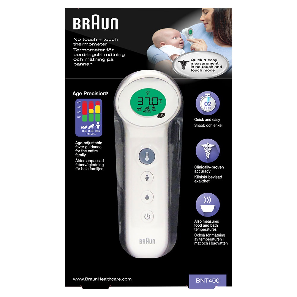 Braun BNT400 Termometro Frontale 3 in 1 con Tecnologia Age Precision per Neonati e Bambini