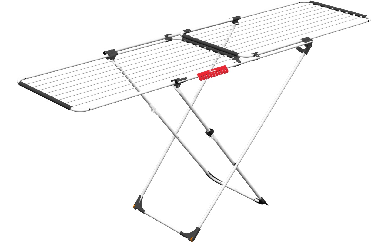 Vileda Doble Stendibiancheria Doppio Estensibile con Ruote - Maxi 22 m in Alluminio/Resina, Griglie Indipendenti e Accessorio Porta Calzini