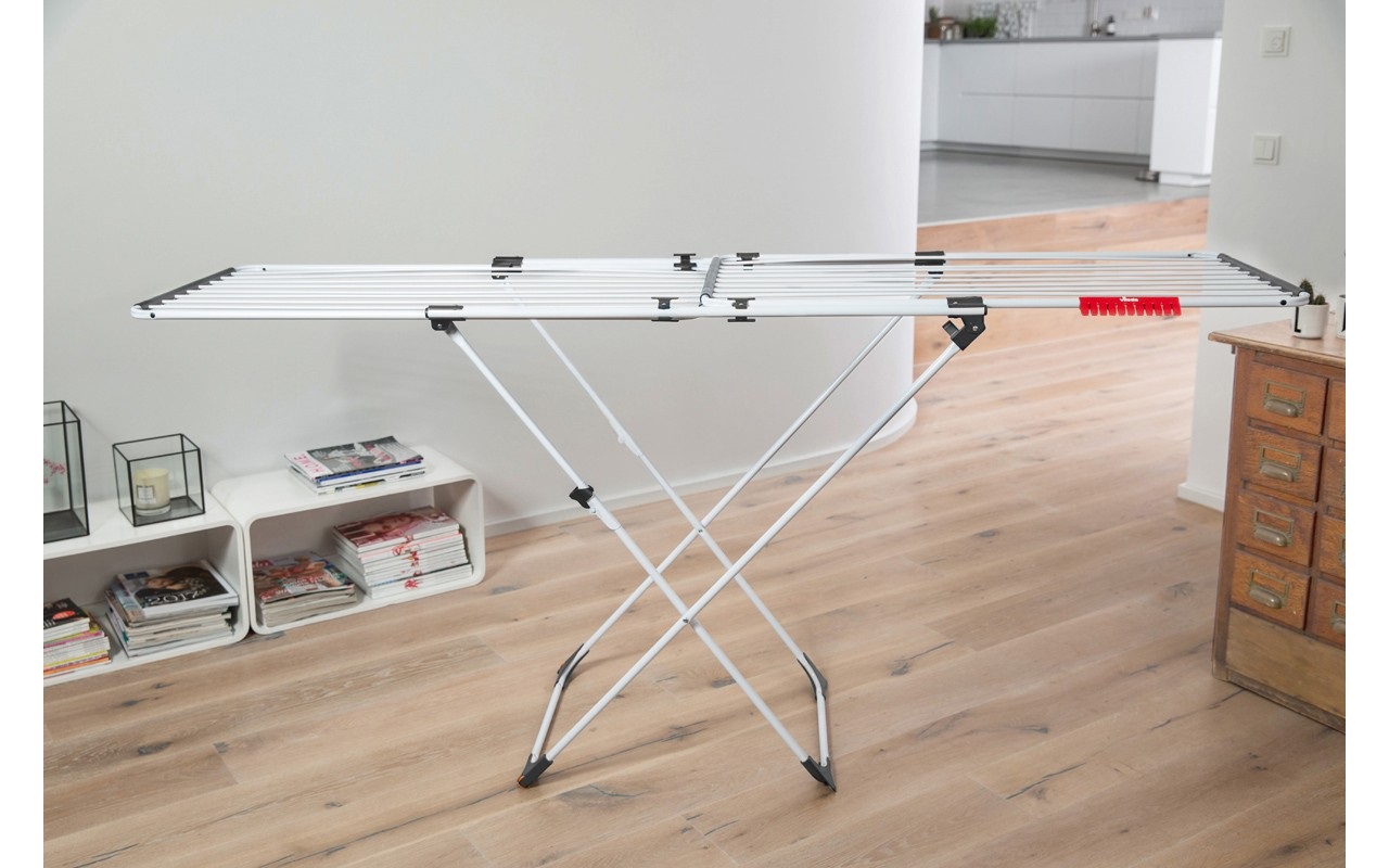 Vileda Doble Stendibiancheria Doppio Estensibile con Ruote - Maxi 22 m in Alluminio/Resina, Griglie Indipendenti e Accessorio Porta Calzini