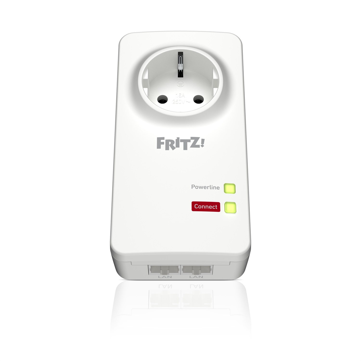 AVM FRITZ!Powerline 1220E - Adattatore Powerline 1200 Mbit/s con 2 Porte Gigabit LAN, Plug & Play, Bianco