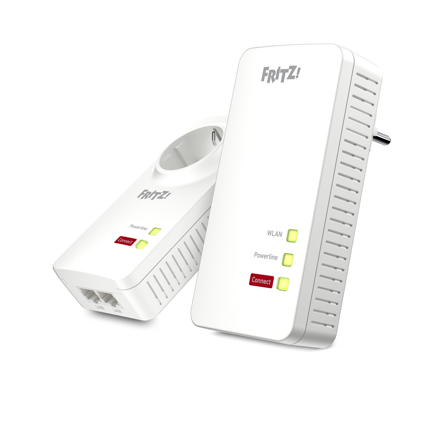 AVM FRITZ!Powerline 1260E WLAN Set - 1200 Mbit/s, WiFi Access Point, Collegamento Ethernet LAN, Ideale per Streaming Media e Collegamento NAS, Bianco