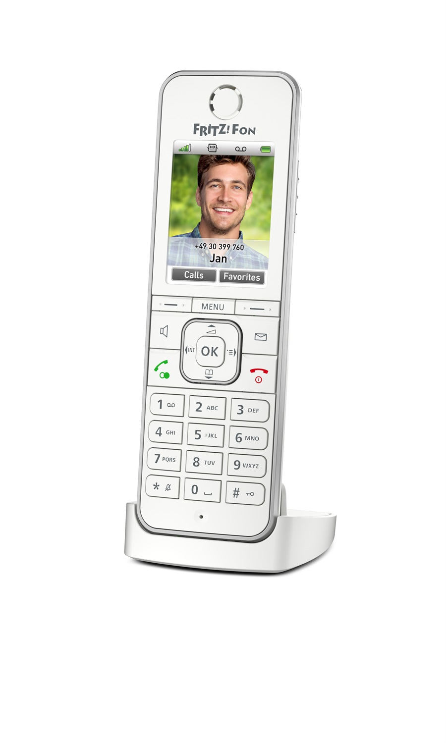 AVM FRITZ!Fon C6 International Telefono DECT Cornetta Wireless Vivavoce Identificatore di Chiamata Bianco