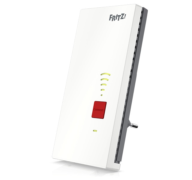 AVM FRITZ!Repeater 2400 - Ripetitore Wi-Fi Dual Band con 1733 Mbit/s (5 GHz) e 600 Mbit/s (2,4 GHz), Wi-Fi Mesh, Access Point, 1 porta Gigabit LAN, Interfaccia in Italiano