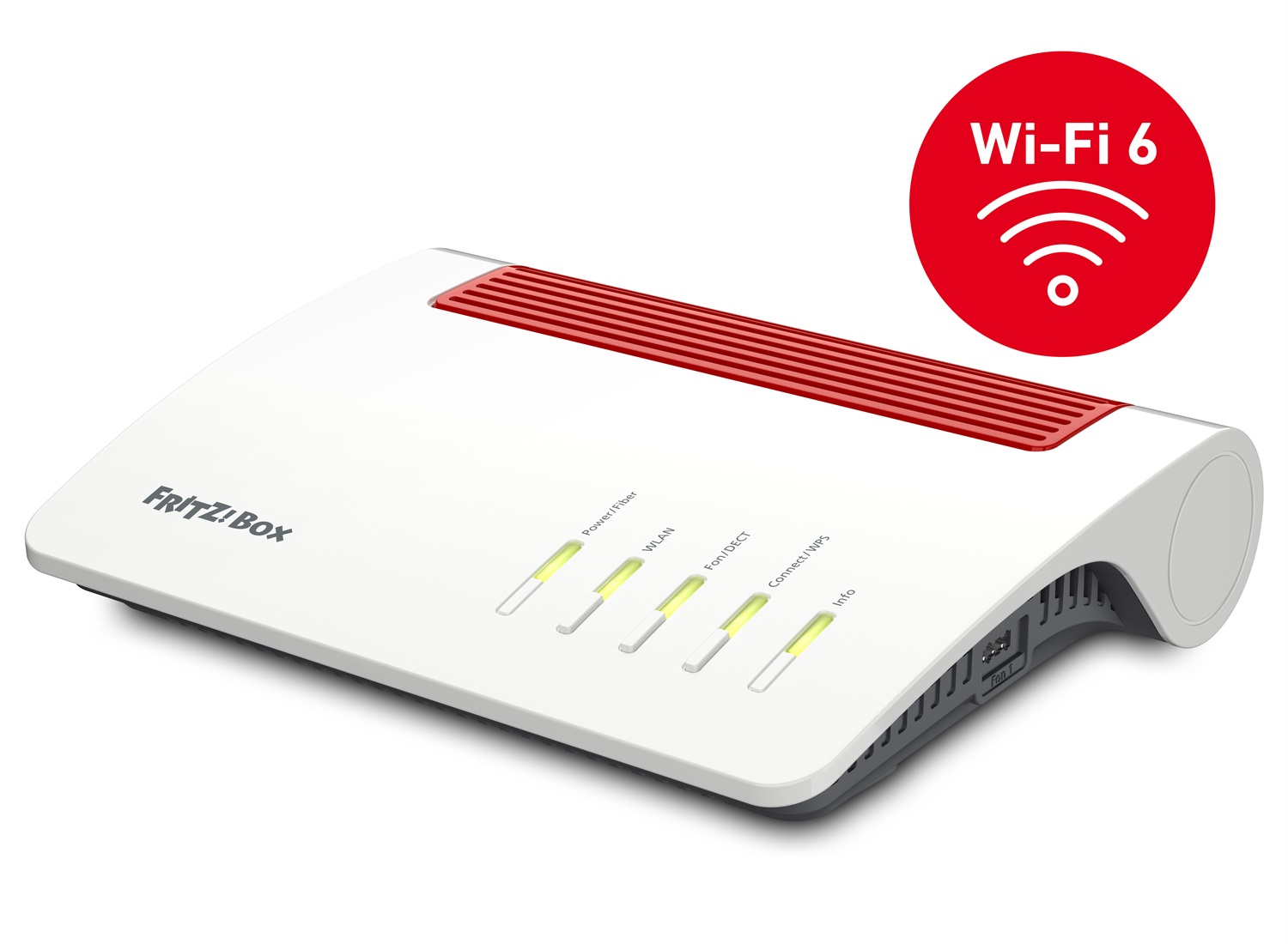 AVM FRITZ!Box 5590 Fiber - Modem Wi-Fi 6 Fibra Ottica, Dual-band (2.4 GHz/5 GHz), fino a 3600 Mbit/s, Porta 2,5 Gigabit, Bianco