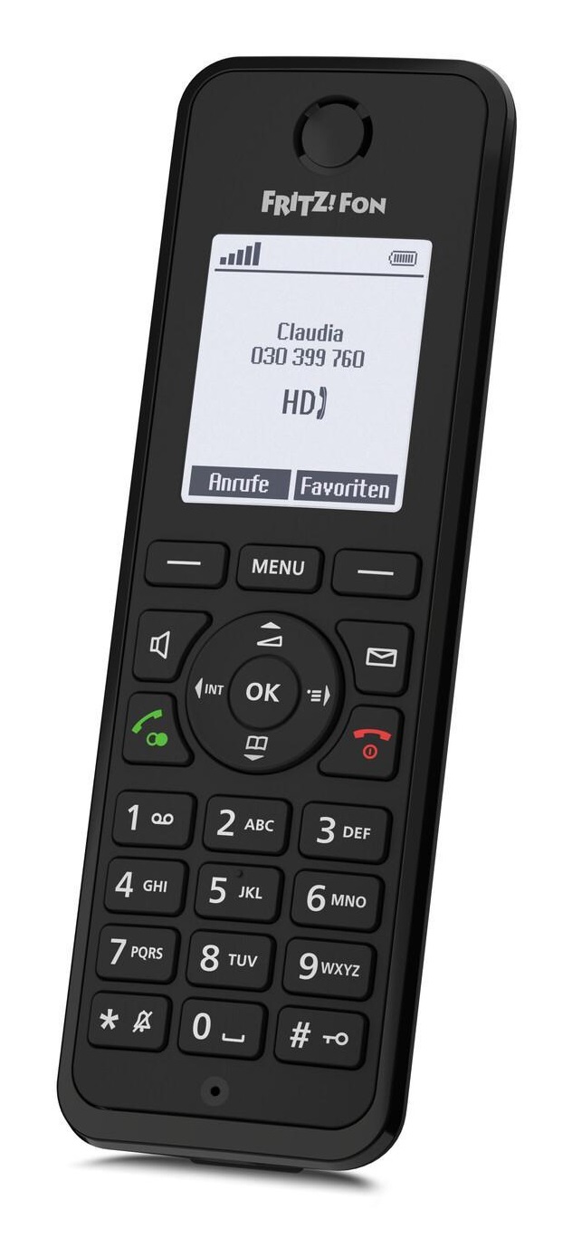 Fritz!Fon M3 - Telefono DECT Nero con Identificatore di Chiamata, Vivavoce e Display Monocromatico
