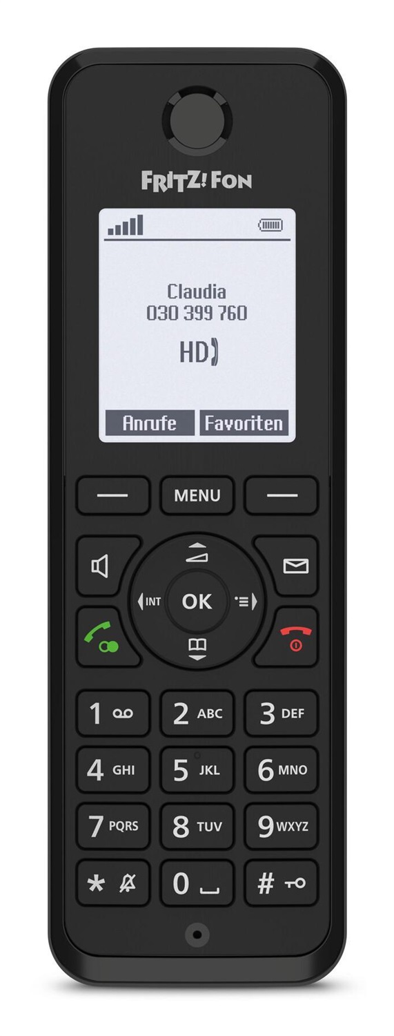 Fritz!Fon M3 - Telefono DECT Nero con Identificatore di Chiamata, Vivavoce e Display Monocromatico