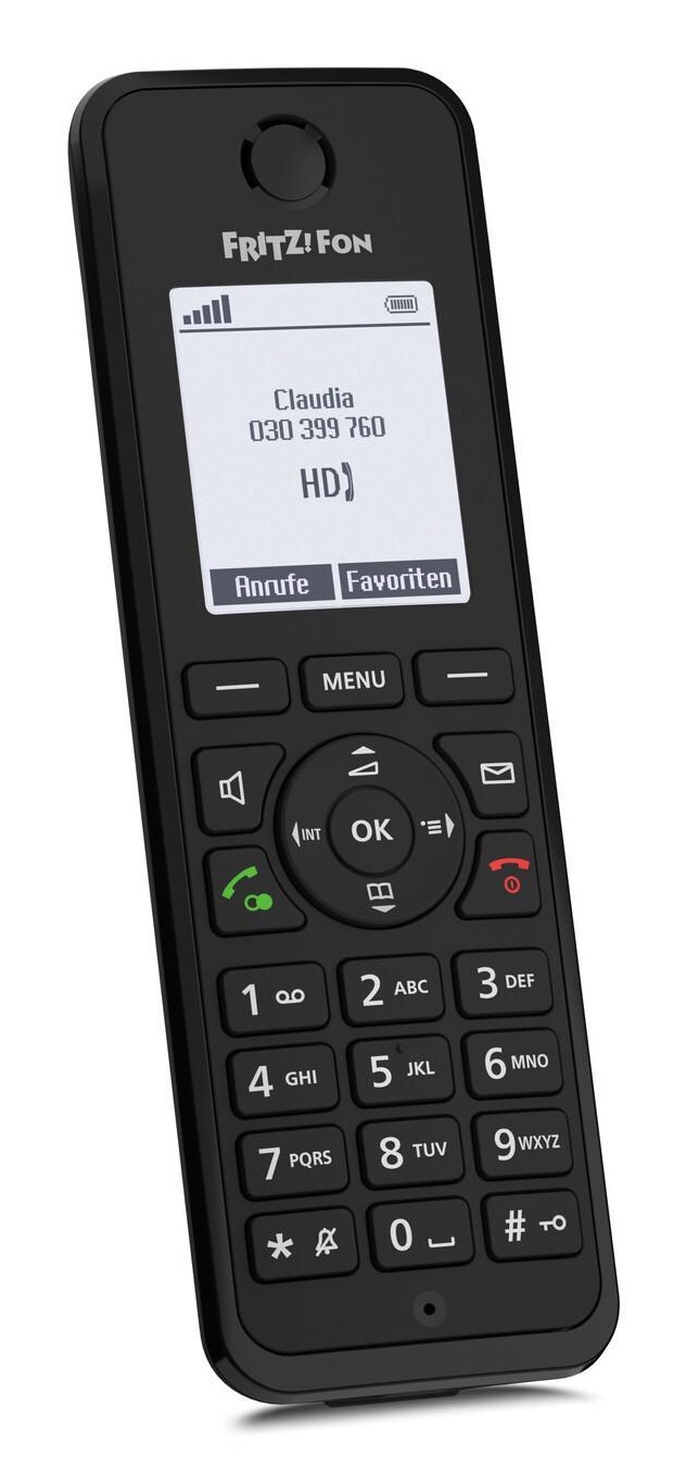 Fritz!Fon M3 - Telefono DECT Nero con Identificatore di Chiamata, Vivavoce e Display Monocromatico