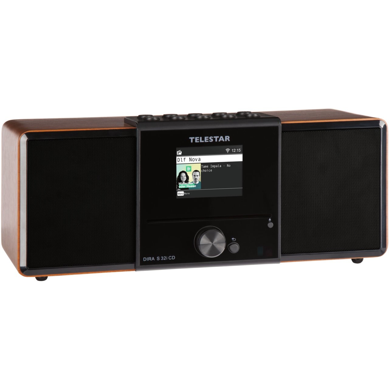 Telestar DIRA S 32i Radio Portatile Analogico e Digitale con DAB , FM, 15W, Supporto AAC/MP3/WAV/WMA, Display TFT - Noce