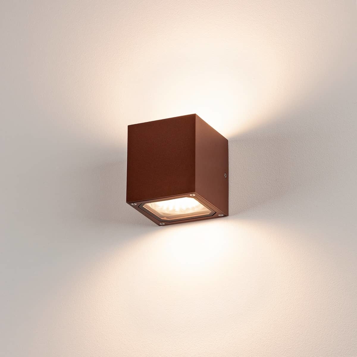 SLV SITRA CUBE Lampada da Parete Outdoor Ruggine IP44 E27 Max 18W - Design Minimo ed Elegante