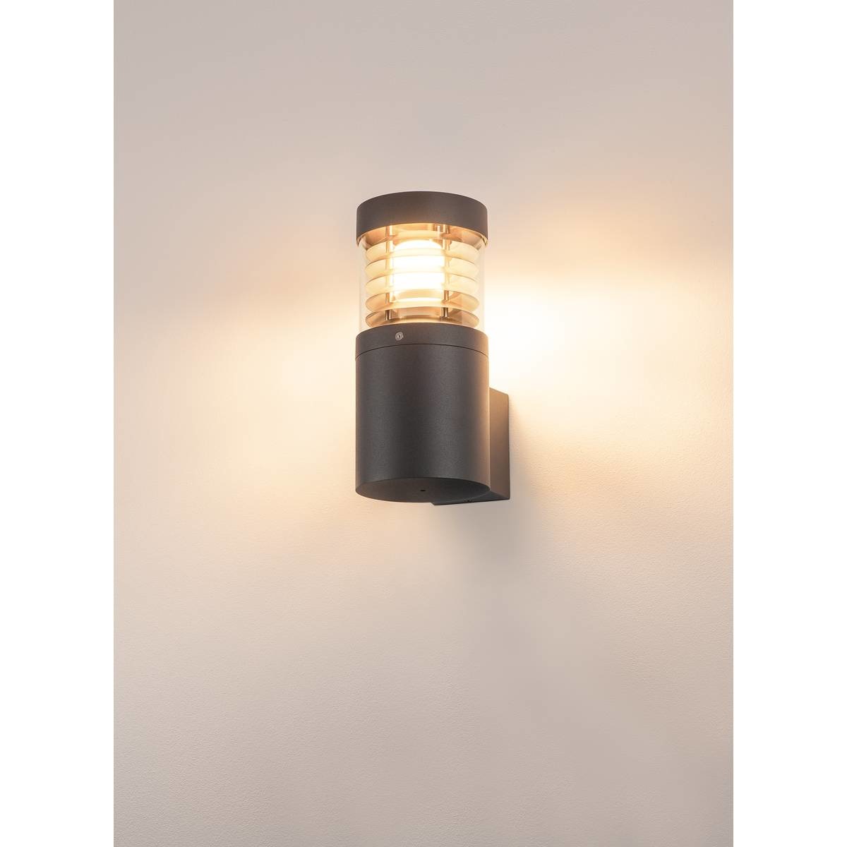 SLV F-POL Lampada da Parete Outdoor Rotonda Antracite E27 Max 20W con Griglia Antiriflesso e Protezione IP54