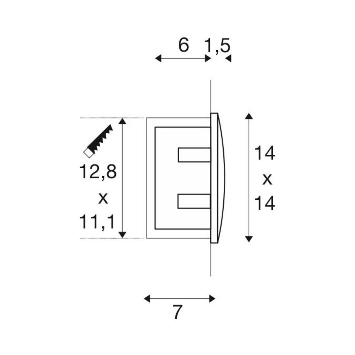 SLV Downunder Out L Applique da Incasso LED Antracite IP55 3,3W 3000K