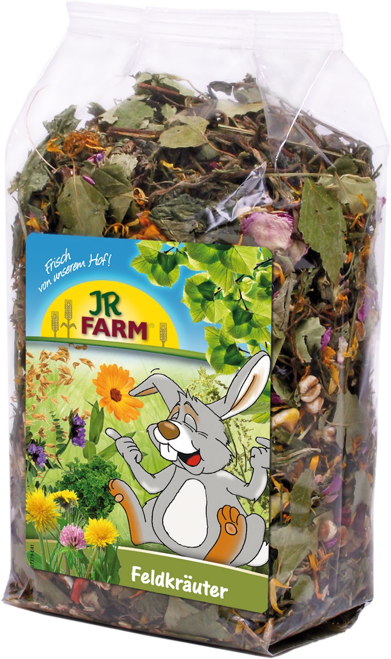 JR Farm Erbe di Campo - Cibo per Conigli Nani e Roditori, 200 g, Snack Ipocalorico Ricco di Vitamine e Minerali