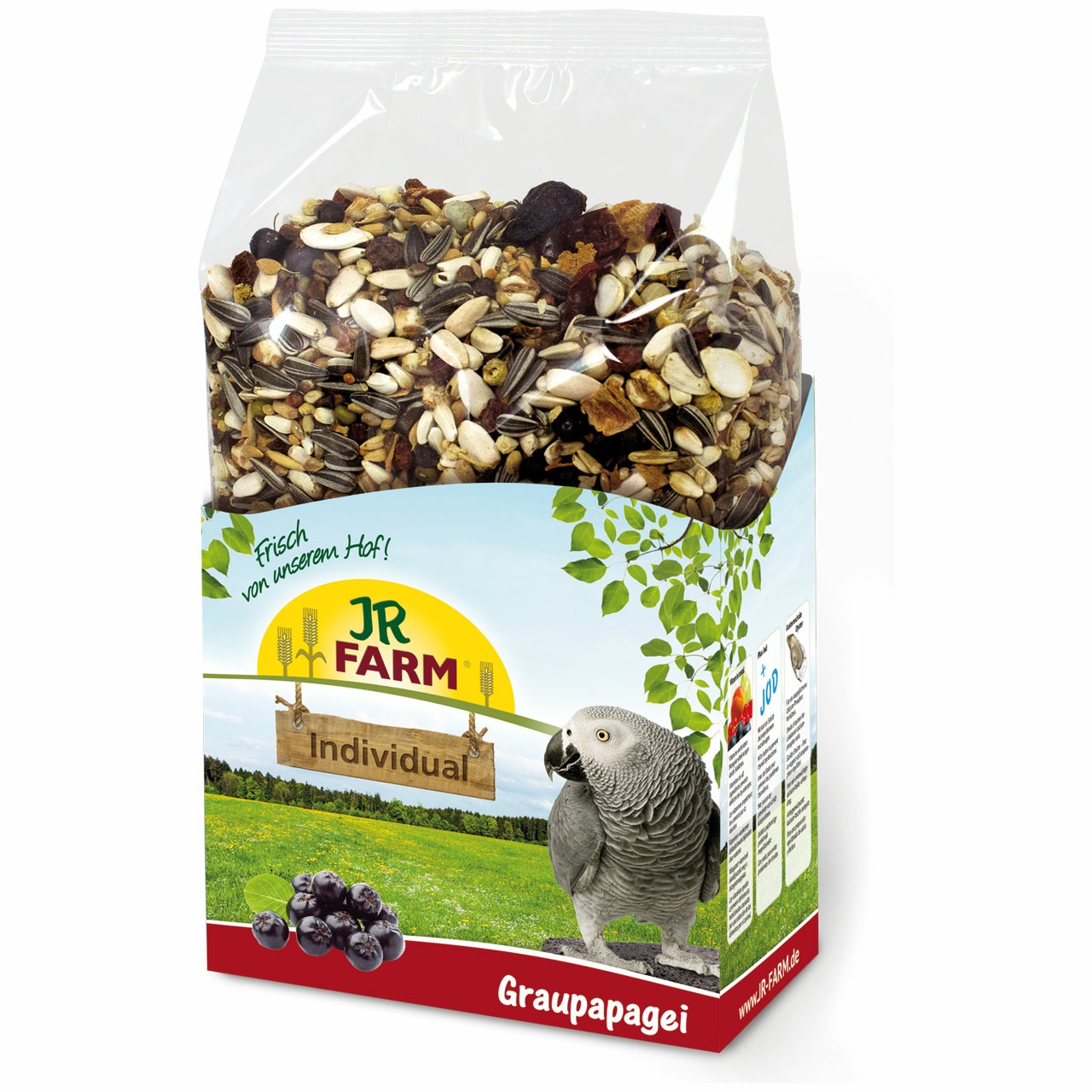 JR FARM Mangime per Pappagalli Cenerini e Grigi - 950 g, Alimento Naturale di Alta Qualità