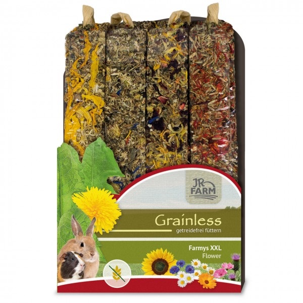 JR Farm Farmy's Grainless XXL Snack per Roditori - 450 g, Confezione da 4 pz