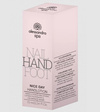 Alessandro Nice Day Hand Cream 75 ml - Crema idratante con estratto di perla, olio di macadamia, acido ialuronico e caviale
