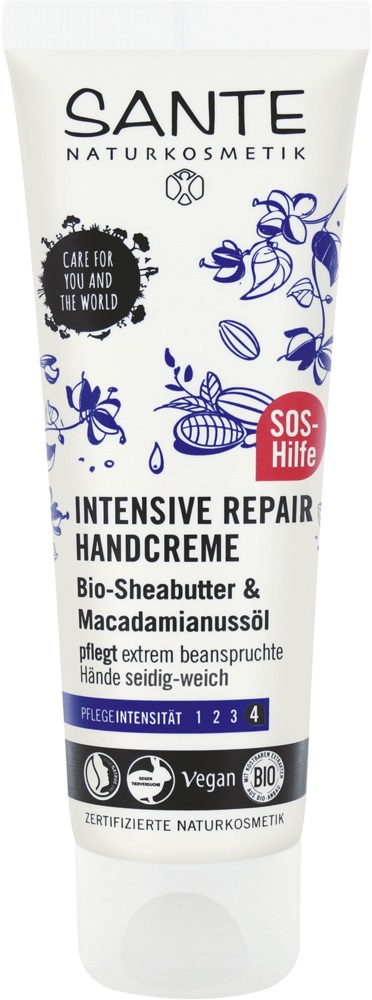 Sante Naturkosmetik Crema per le Mani Intensive Repair 75 ml - Trattamento Riparatore per Mani Secche e Screpolate