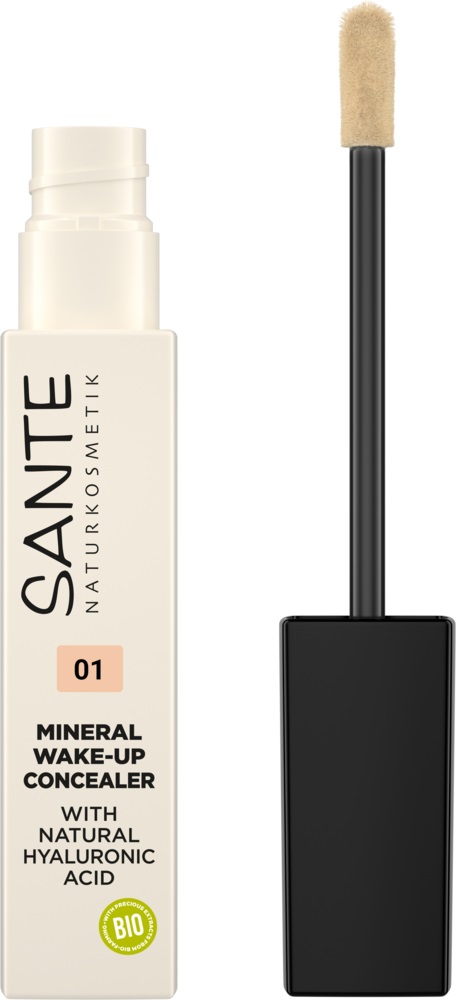 Sante Mineral Wake-Up Concealer 01 Neutral Ivory 8 ml - Nasconde occhiaie, combatte imperfezioni, rinfrescante e vegano