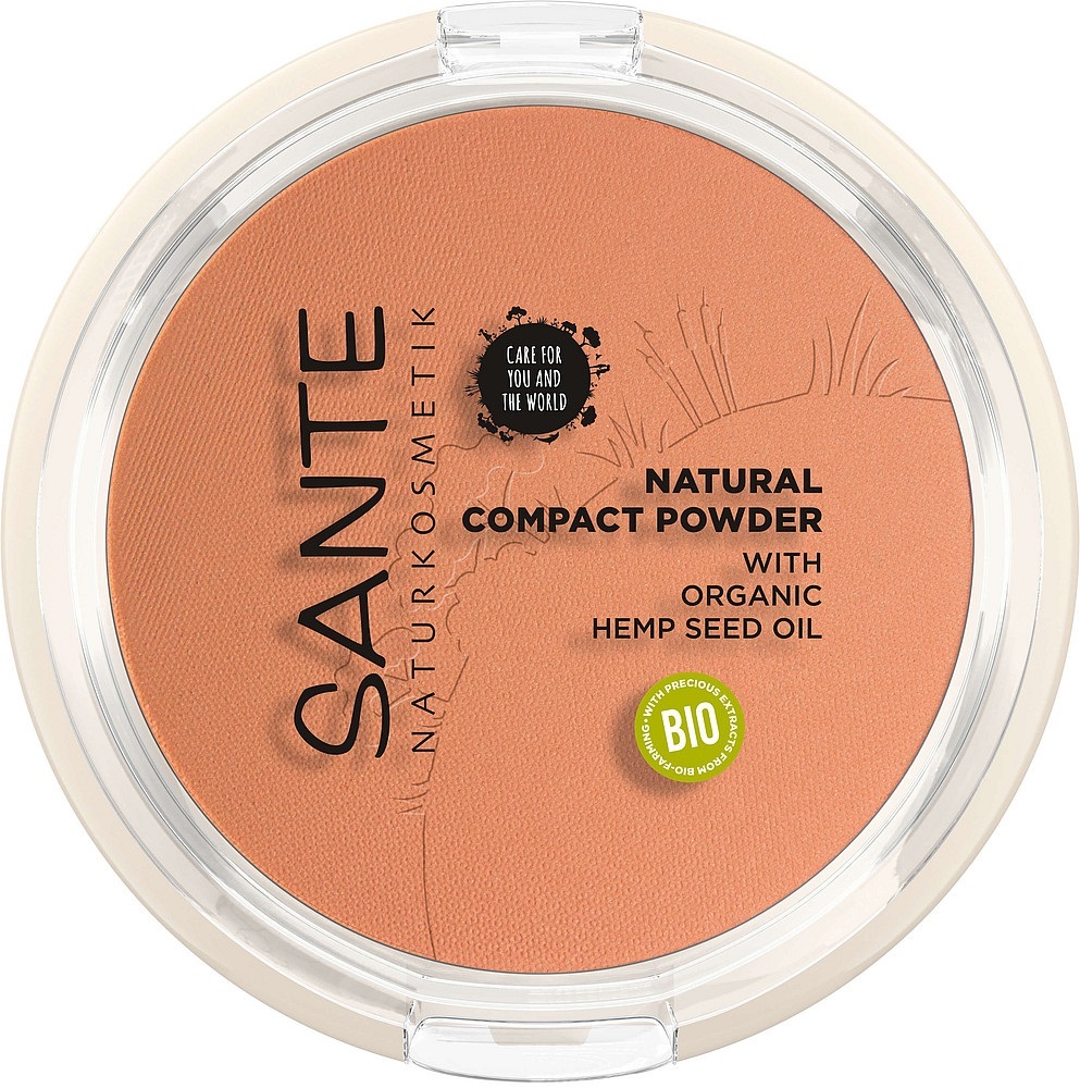 Sante Naturkosmetik Polvere Compatta 03 Warm Honey - 9 g, Copertura Leggera a Media, Finitura Opaca con Olio di Semi di Canapa