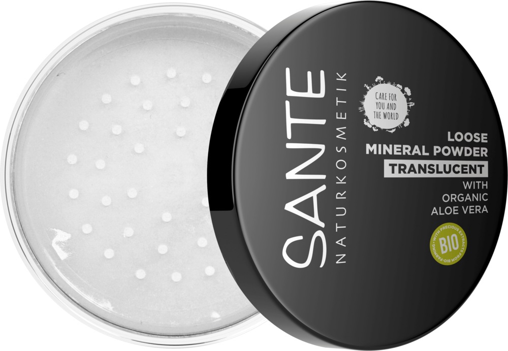 SANTE Naturkosmetik Loose Mineral Powder 12 g - Fondotinta e Cipria, Polvere Trasparente con Aloe Vera Biologica, Vegana