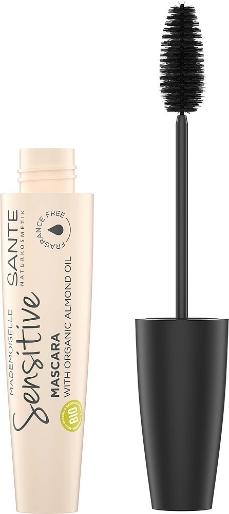 Sante Mademoiselle Sensitive Mascara 01 Black - 12 ml, senza profumo, vegano, per occhi sensibili, volume e lunghezza naturali