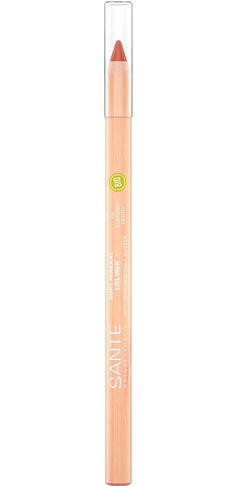 Sante Naturkosmetik Soft Mineral Lipliner No. 02 Summer Berry - Matita per Contorno Labbra Morbida e Duratura, 1,14 g