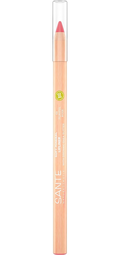 SANTE Naturkosmetik Soft Mineral Lipliner 03 Playful Rose - Matita per Contorno Labbra Morbida e Idratante, 1,14 g