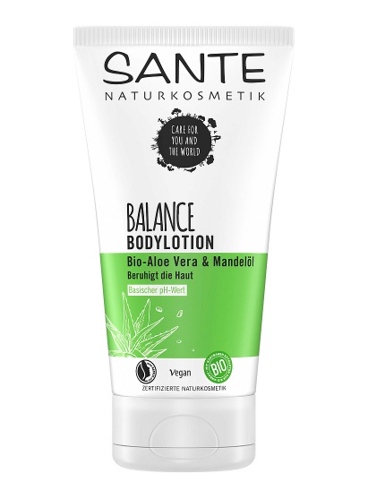 Sante Lozione per il corpo Balance con Aloe Vera Bio e Olio di Mandorle - 150 ml, Idratante e Riequilibrante per Tutti i Tipi di Pelle
