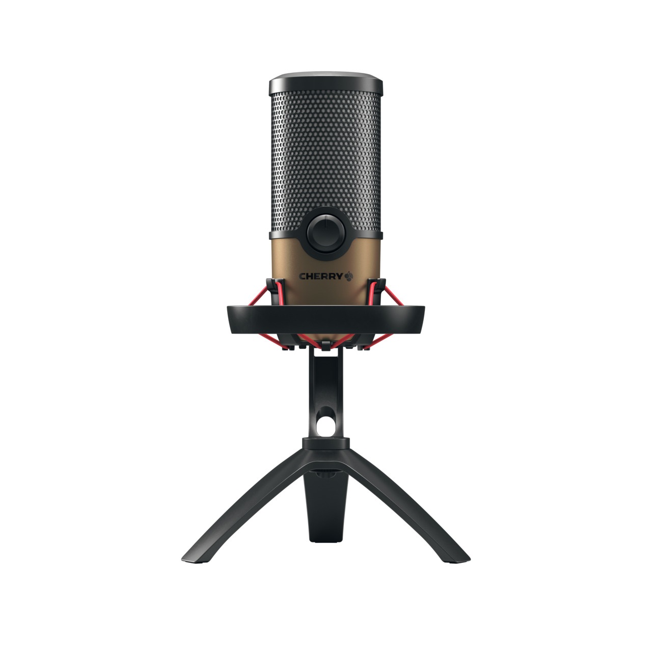 CHERRY UM 9.0 PRO RGB Microfono da Tavolo USB Cablato con Illuminazione RGB, 24 bit, 192 kHz, 122 dB, Compatibile con PC/Mac/PS4/PS5, Nero-Rame