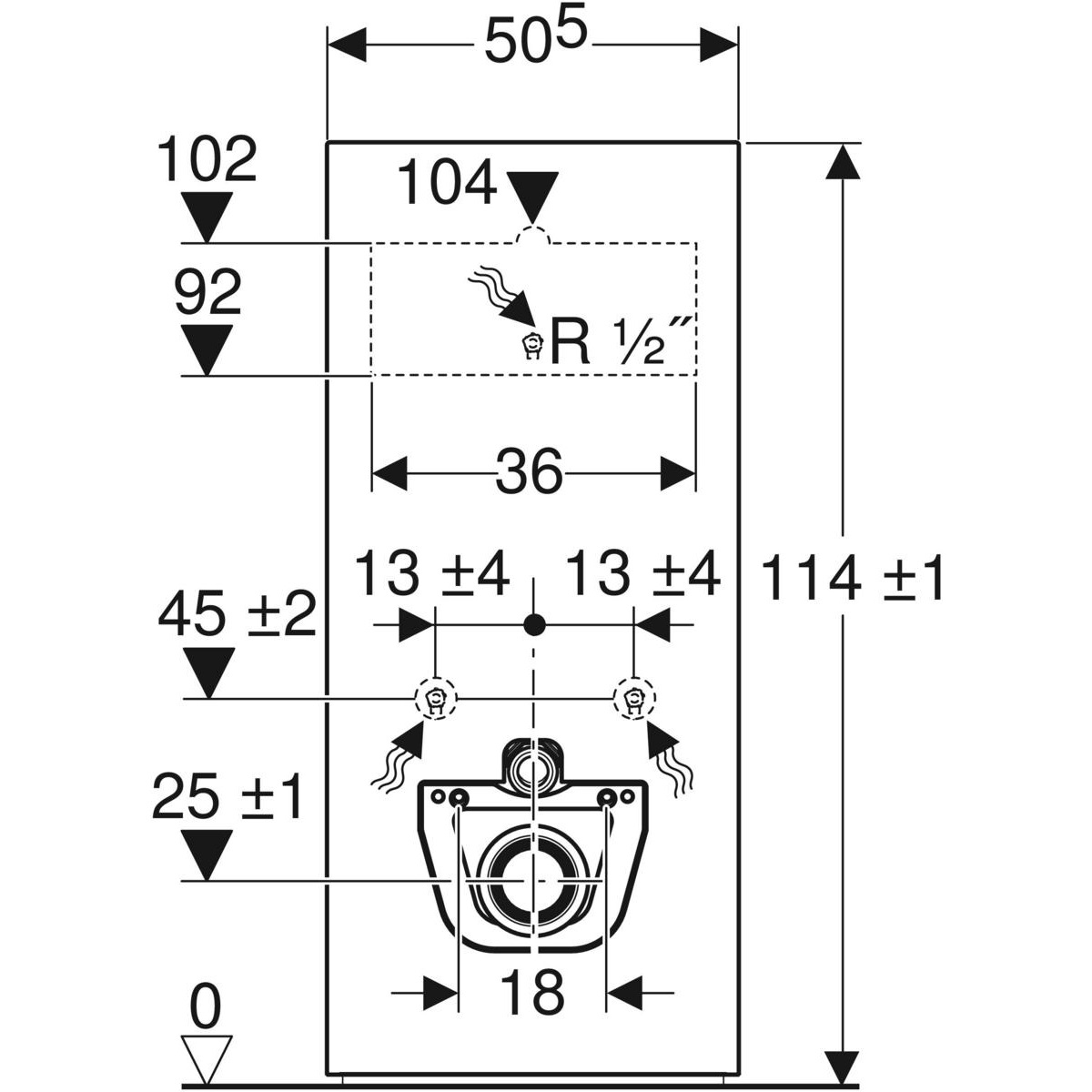 Geberit Monolith Modulo Sanitario per WC a Parete - Design Ardesia Opaco/Nero Cromato Spazzolato, Compatibile con Smart WC e Ristrutturazioni