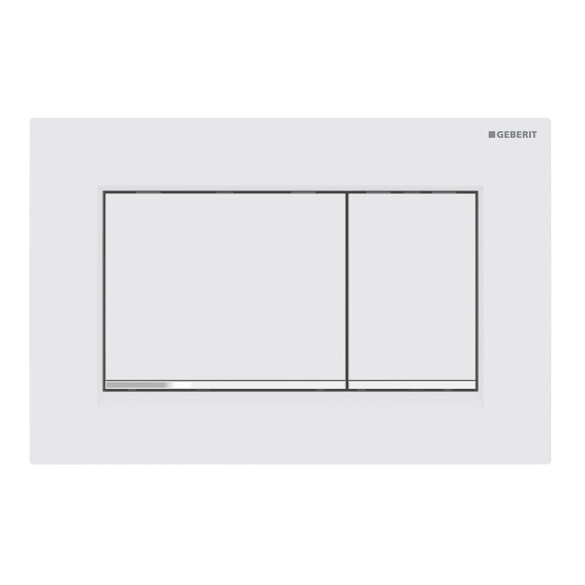 Geberit Sigma 30 Placca di Comando Doppio Tasto Bianco Opaco/Cromo - 115.883.JT.1, Risciacquo a Due Quantità, Dimensioni 246x164 mm