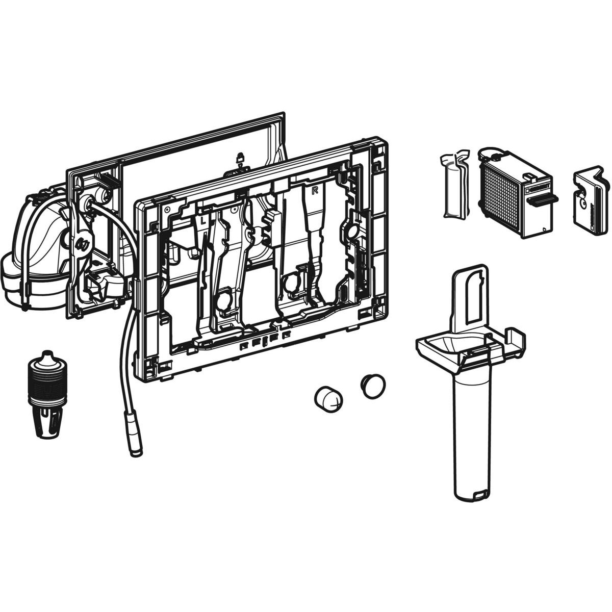 Geberit DuoFresh - Modulo per Aspirazione e Igienizzazione Cromato Lucido per Cassette Sigma 8 cm