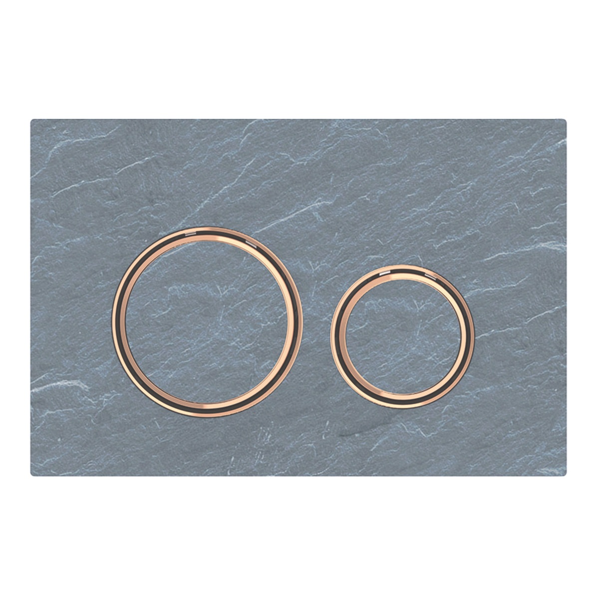 Geberit Sigma50 Placca di Comando Round Doppio Tasto per WC - Ardesia Mustang e Oro Rosso, 115.650.JM.1