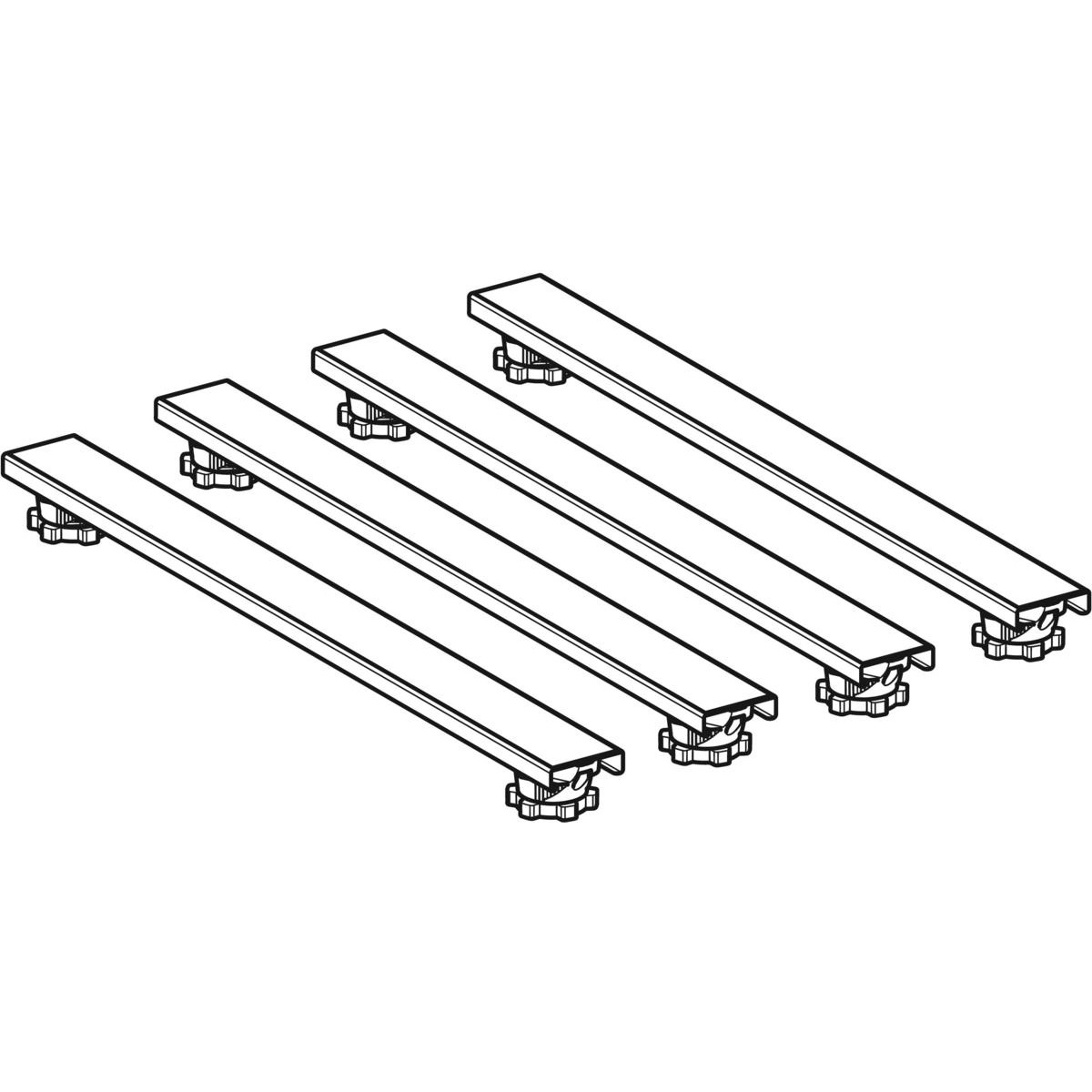 Geberit Set di Montaggio per Piatto Doccia - Altezza Regolabile 6-12 cm, Compatibile con Olona e Sestra