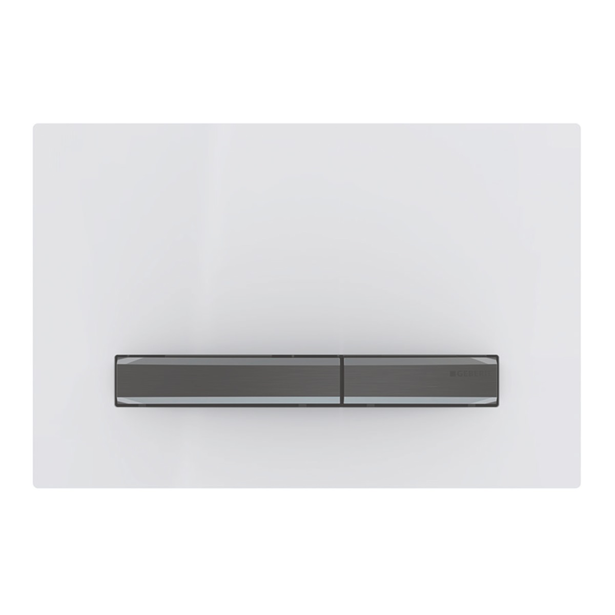 Geberit Sigma50 Placca di Comando per WC - Risciacquo a 2 Quantità, 24.6x16.4 cm, Bianco/Nero/Cromato