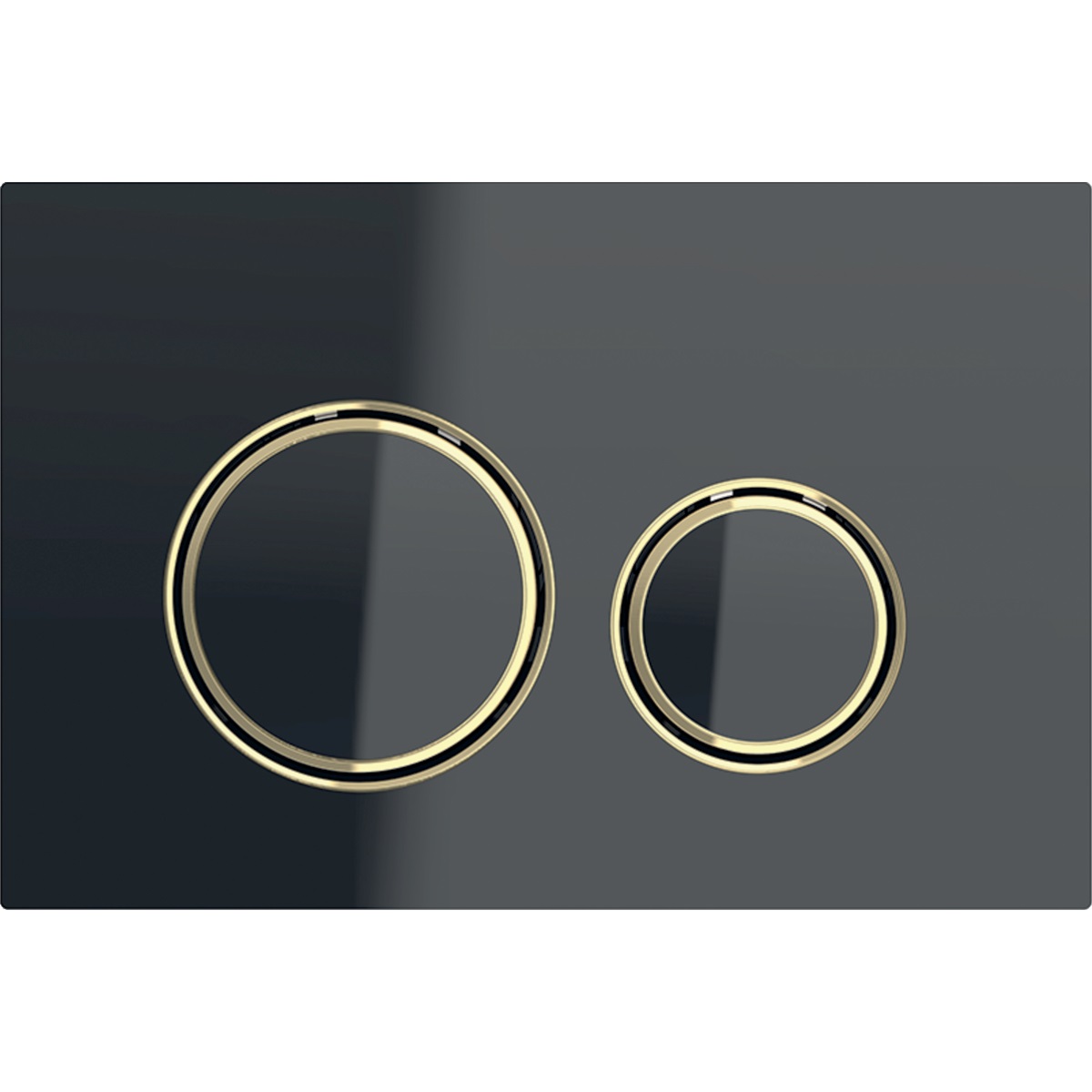 Geberit Sigma 21 Placca di Comando in Vetro Nero con Anelli in Ottone - Modello 115.652.SJ.1