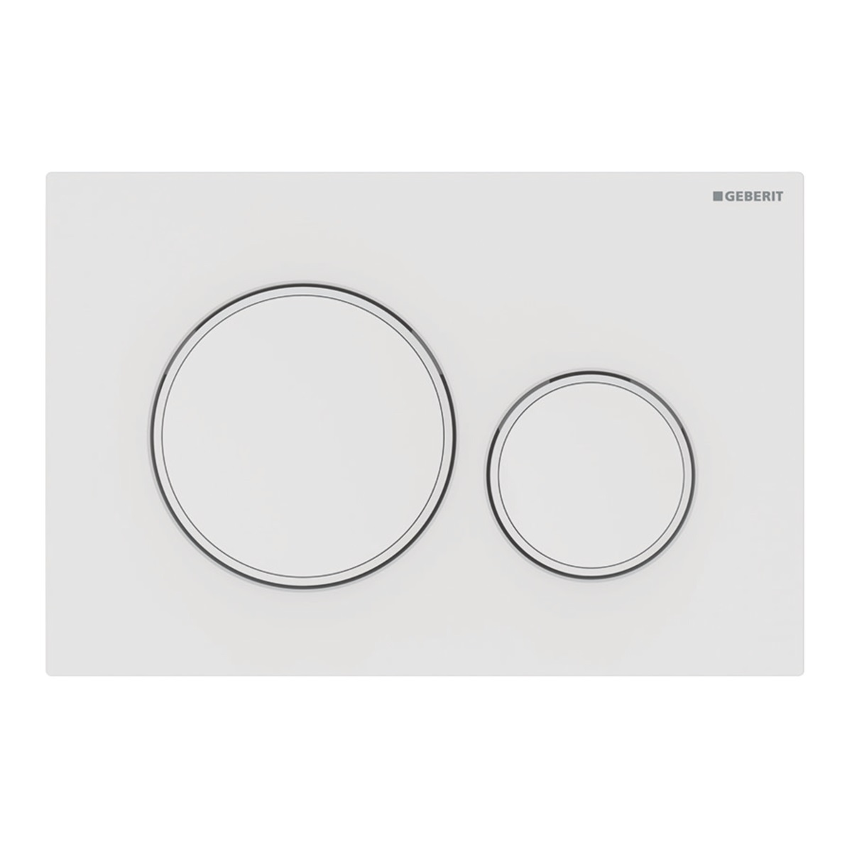 Geberit Sigma20 Placca di Comando per Risciacquo a Due Quantità, Bianco Opaco, Design Rotondo, Dimensioni 24.6x16.4x1.2 cm, Codice Prodotto 115.882.01.1
