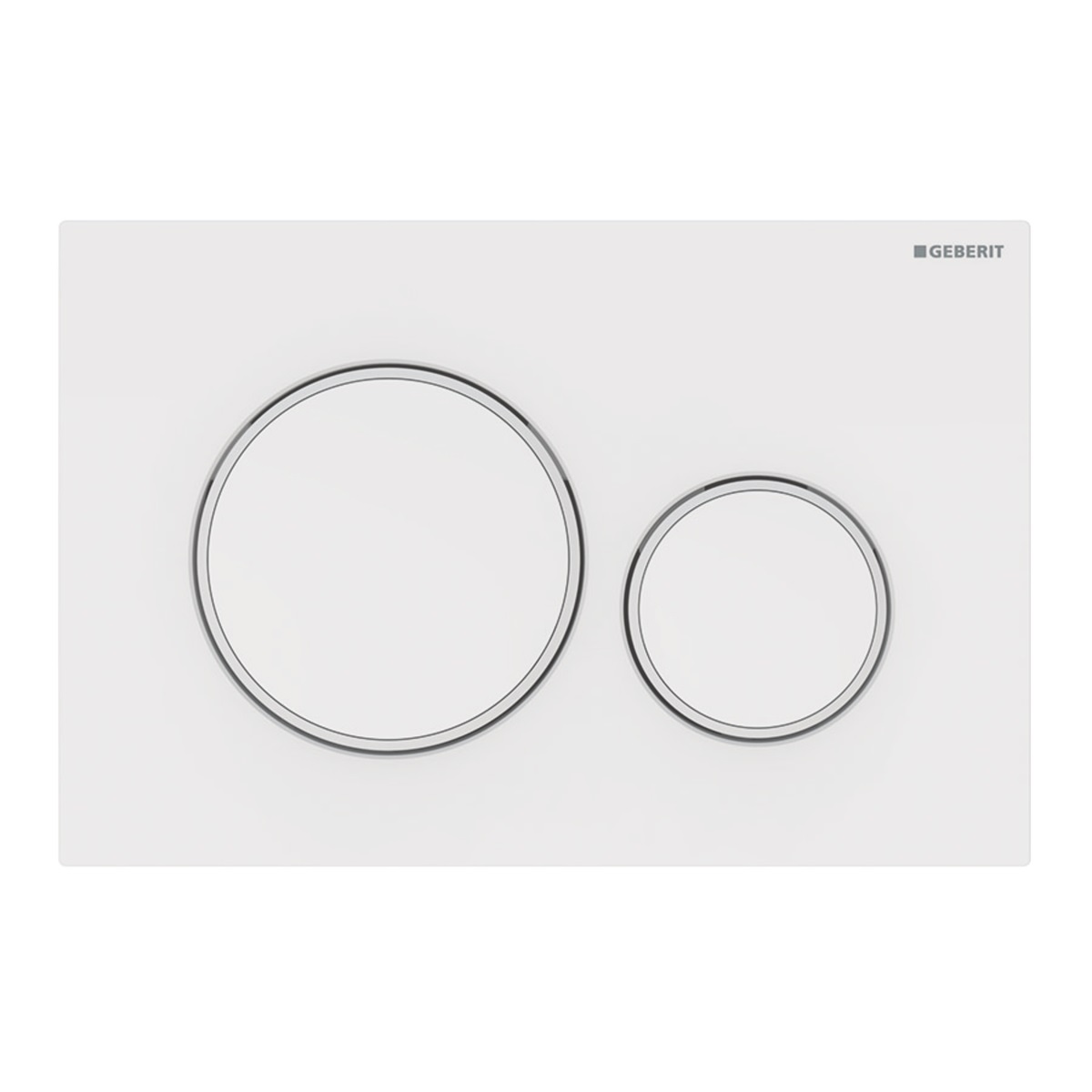 Geberit Sigma20 Placca di Comando per Risciacquo a 2 Quantità, Colore Bianco Opaco, Modello 115.882.11.1, Dimensioni 24.6x16.4 cm