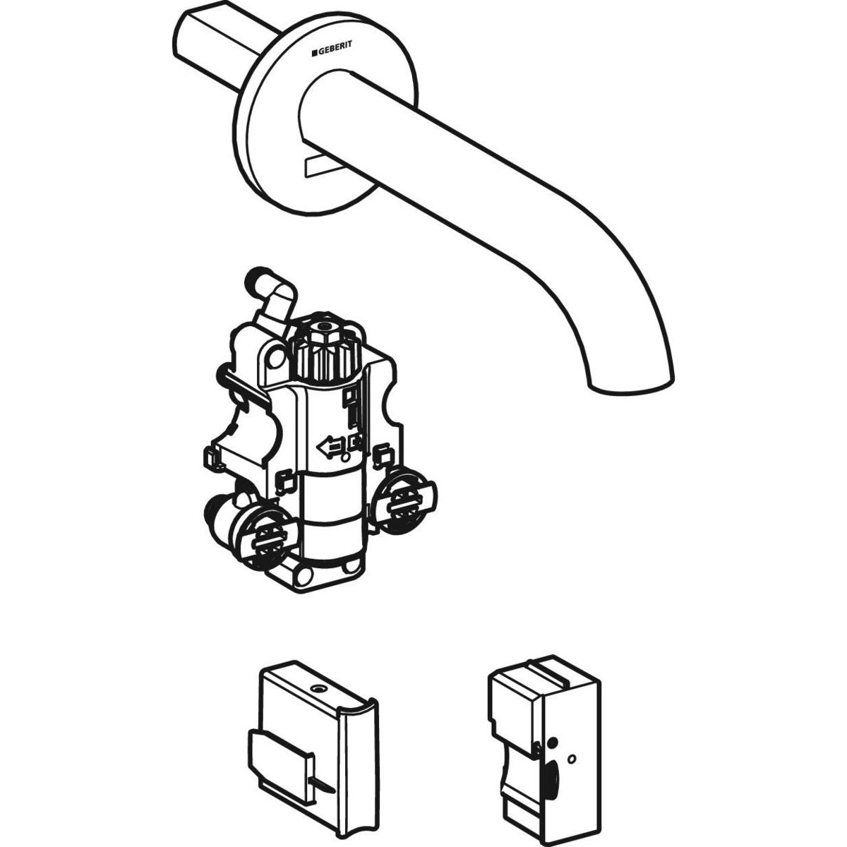 Geberit Piave Rubinetto per Lavabo da Incasso Touchless con Termostato Elettronico Cromo 116.267.21.1