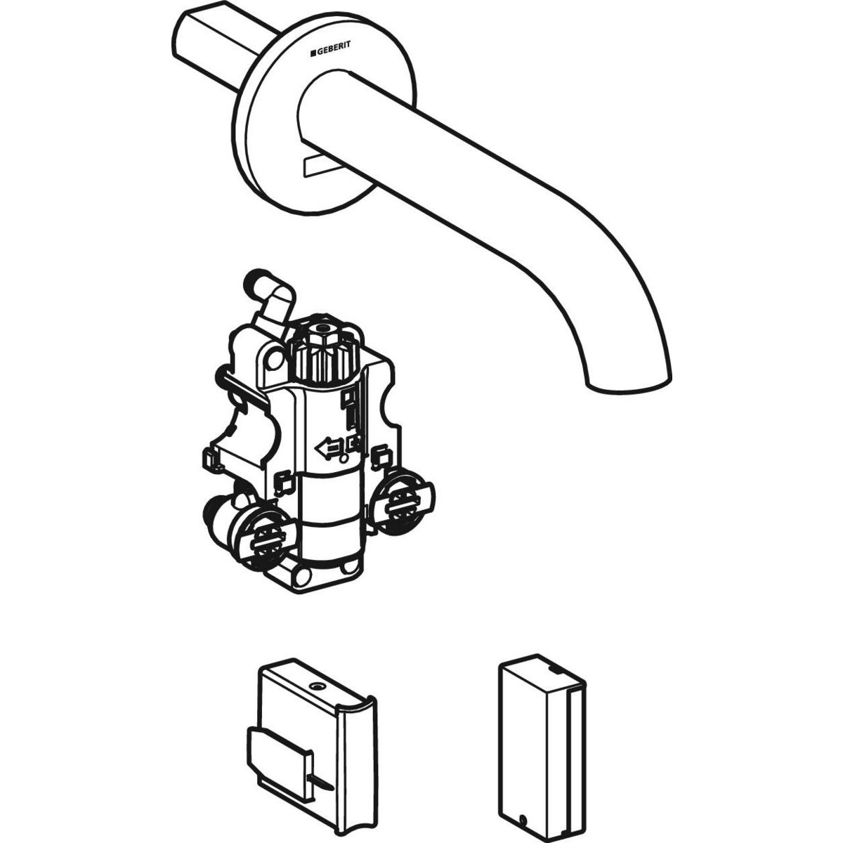 Geberit 116.268.21.1 Rubinetto per Lavabo da Incasso Touchless con Termostato Elettronico Cromo