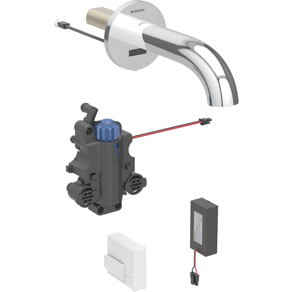 Geberit Piave Rubinetto per Lavabo Elettronico da Incasso Cromo con Attivazione Touchless