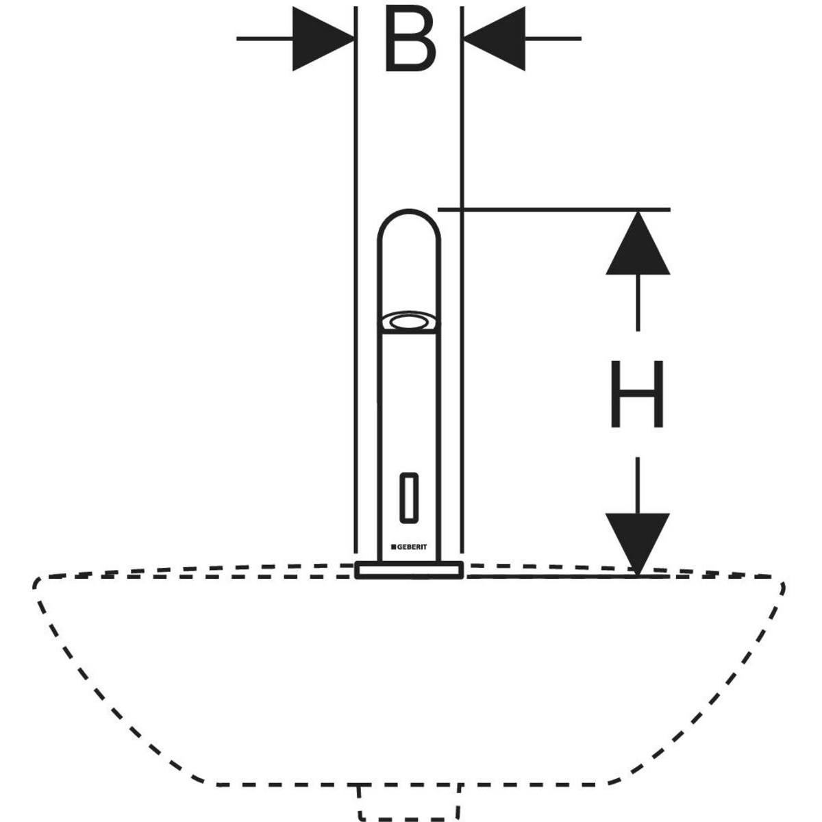 Geberit Piave Rubinetto Lavabo Cromo con Attivazione Touchless e Aeratore