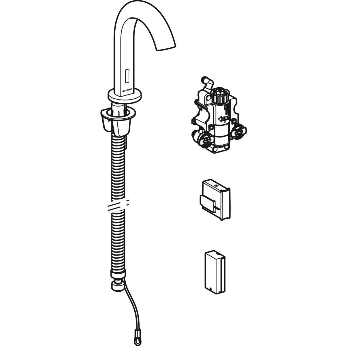 Geberit Piave Rubinetto Lavabo Elettronico Cromo con Attivazione Touchless e Aeratore