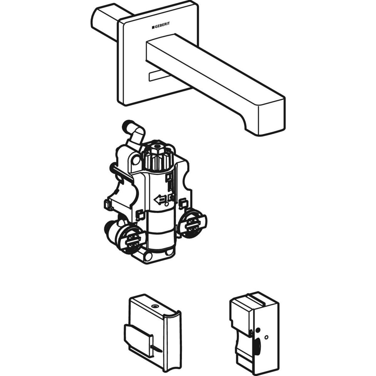 Geberit Brenta Rubinetto per Lavabo da Incasso con Termostato Elettronico e Attivazione Touchless - Cromo