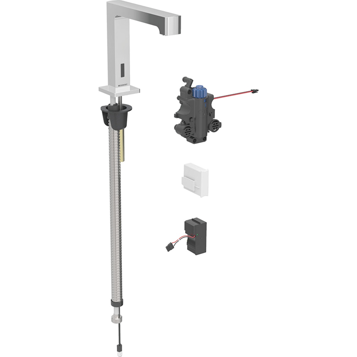 Geberit Brenta Rubinetto per Lavabo Elettronico Cromo - Attivazione Touchless, Superficie Facile da Pulire