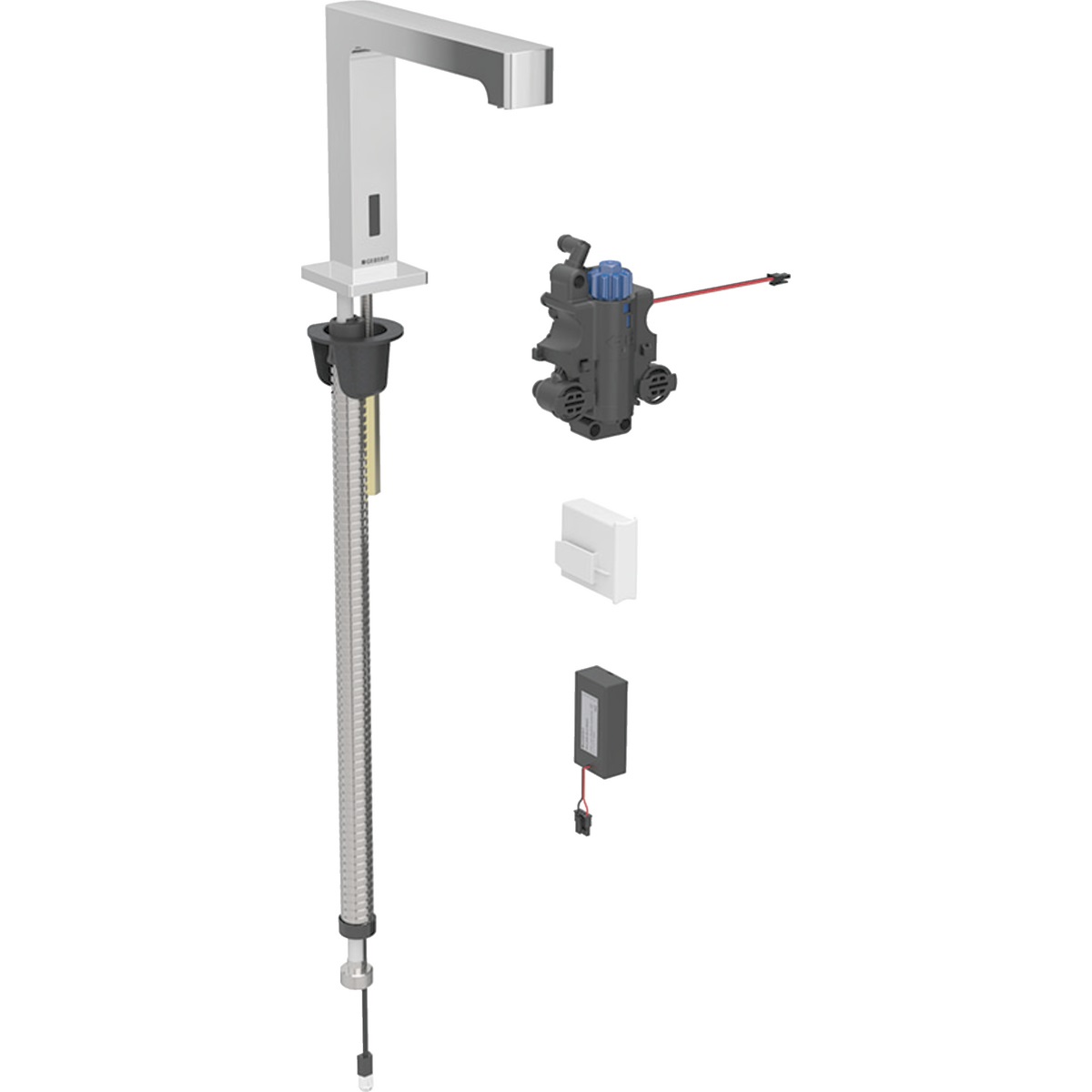 Geberit Brenta Rubinetto Lavabo Elettronico Cromo con Attivazione Touchless e Aeratore